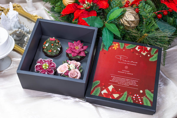 四入耶誕花園大杯子蛋糕禮盒