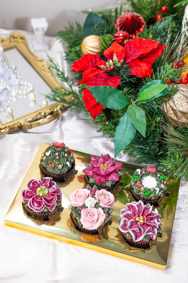 六入耶誕花園金裝大杯蛋糕禮盒