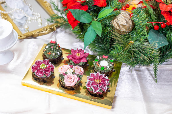 六入耶誕花園金裝大杯蛋糕禮盒