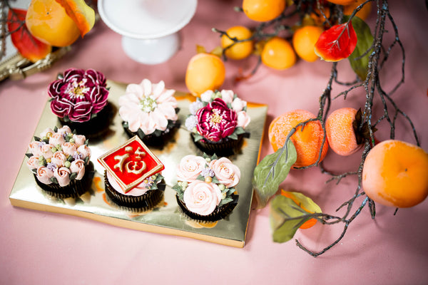 春花納福|六入大杯花藝杯子蛋糕禮盒