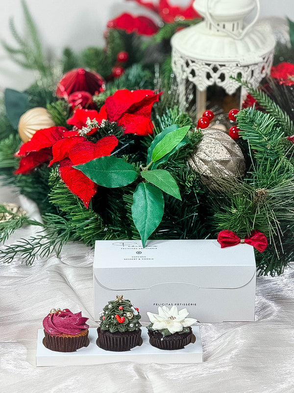 三入耶誕花園迷你杯蛋糕禮盒