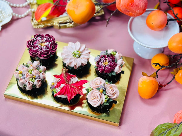 春花納福|六入大杯花藝杯子蛋糕禮盒