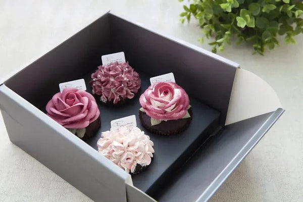 玫滿禮盒 - 杯子蛋糕(大)四入禮盒組(門市現貨) - Felicitas Pâtissérie