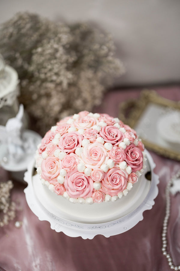 粉色玫瑰 - 標準版(八吋) - Felicitas Pâtissérie 精品蛋糕|台北最美的花蛋糕