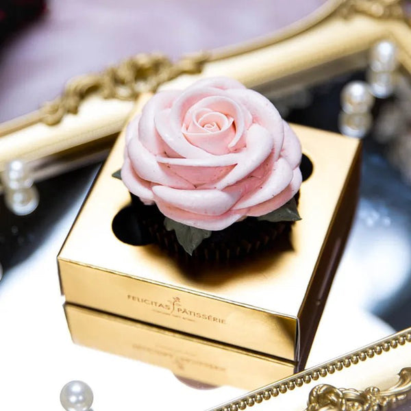 立體玫瑰花杯子蛋糕 - 單入(透明精裝版) - Felicitas Pâtissérie