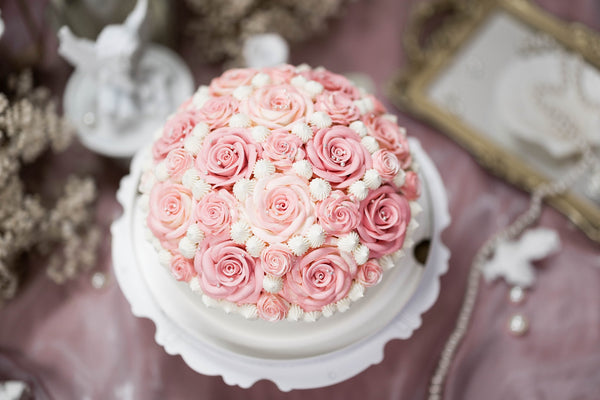 粉色玫瑰 - 標準版(八吋) - Felicitas Pâtissérie 精品蛋糕|台北最美的花蛋糕