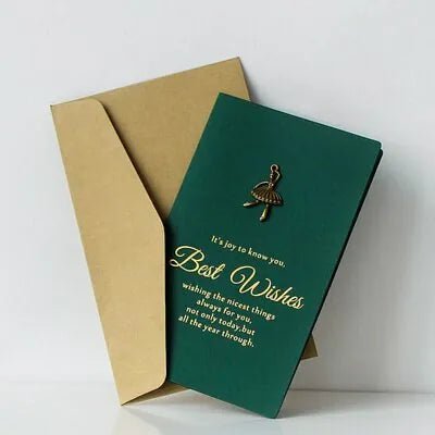 金属銅飾卡_綠色「代印卡片/卡片外套」 - Felicitas Pâtissérie