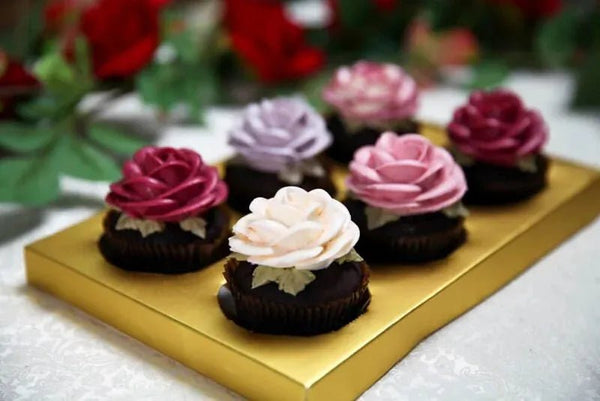 立體玫瑰花造型(大)杯子蛋糕六入禮盒組 - Felicitas Pâtissérie