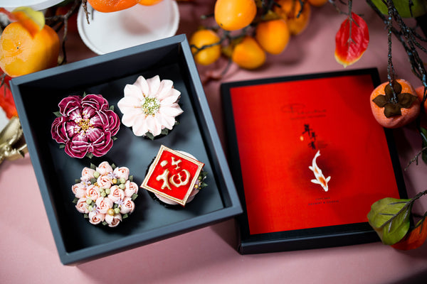 春花納福｜四入大杯花藝杯子蛋糕禮盒