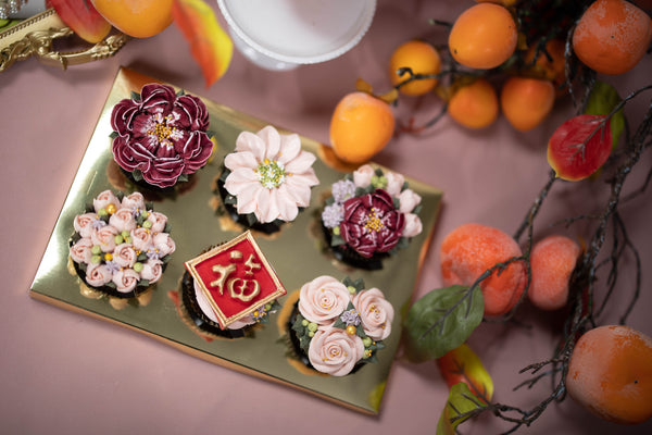 春花納福｜六入大杯花藝杯子蛋糕禮盒